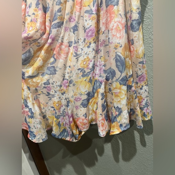 Altar'd State Floral Smocked Romper - Pink and Yellow and Blue Girly and Cute - Picture 5 of 5